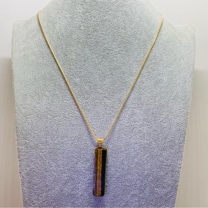 Wire Wrapped Tiger Eye Pendant Nexklace
